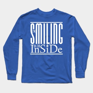 I’m Smiling On The Inside 02white-greyDot Long Sleeve T-Shirt